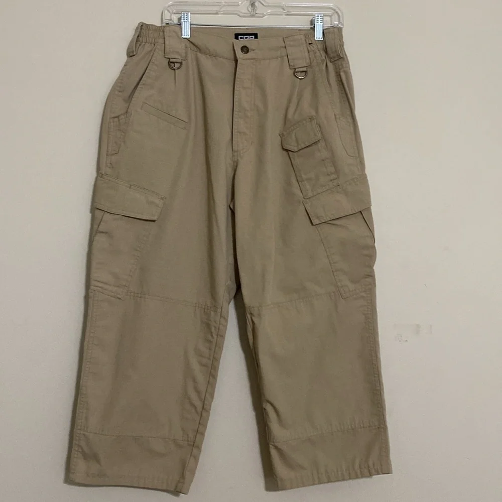 CQR Men's Cargo tactical Pants Tan hiking outdoor camping fishing 34X32 casual